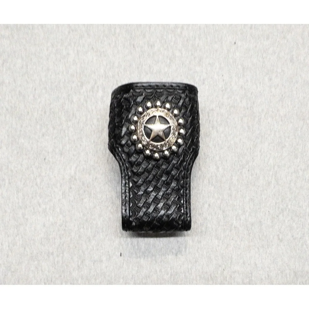Hand Tooled Basket Weave Utility‎ Belt Clip On Radio Holster Texas Concho Tools